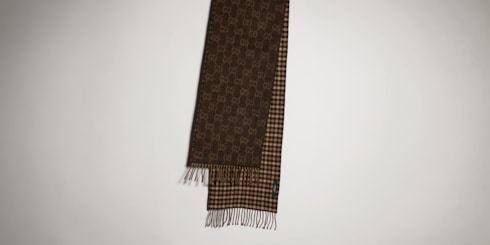 Reversible wool cashmere scarf