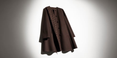 Cappotto in lana e seta con GG all'interno