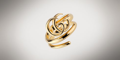 Anello a doppia fascia GG Marmont