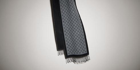 GG wool jacquard scarf