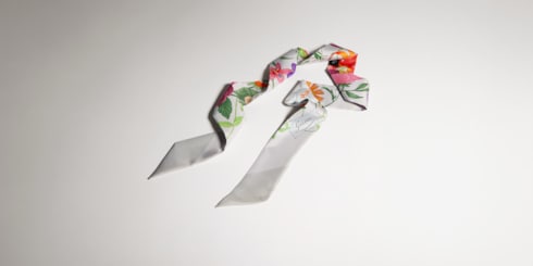 Cinta de sarga de seda estampada