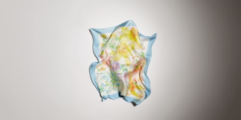 Vierecktuch aus Seidenjacquard mit Doppel G Print