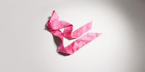 Printed silk twill ribbon