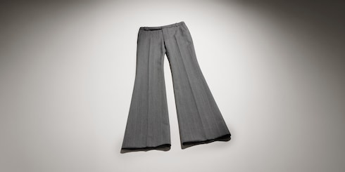 Pantalon en laine à fines rayures