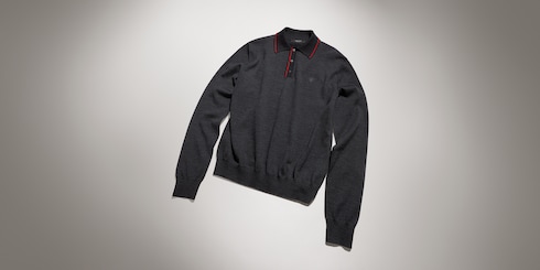 Poloshirt aus feinem Wollstrick