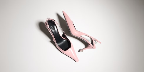 Damenstiletto mit Fersenriemchen und GG Detail