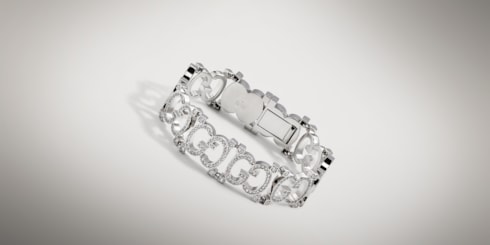 Bracelet structuré avec GG en cristaux