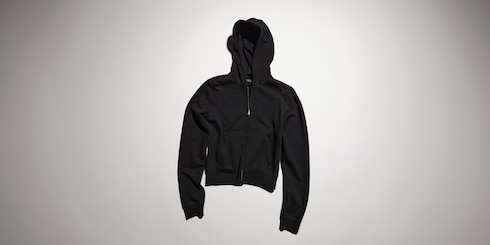 Cotton jersey and cashmere zip jacket