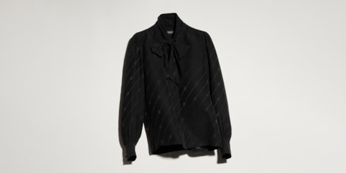 Camisa de crepé de seda con GG entrelazada