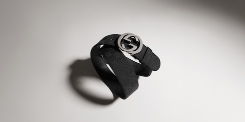 Ceinture avec boucle GG enlacés