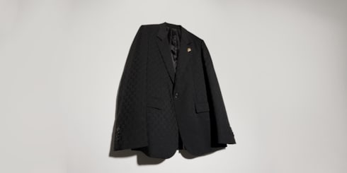 Giacca monopetto in lana GG