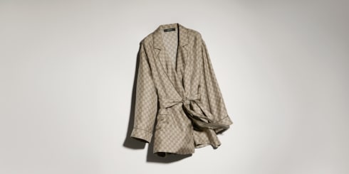 Chemise en twill de soie avec imprimé