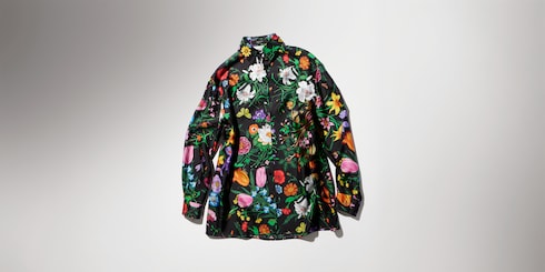 Printed silk twill shirt
