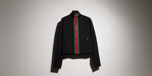 Chaqueta con cremallera y tribanda Web
