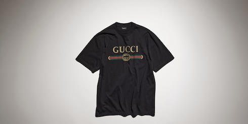 Cotton jersey and silk T-shirt with print