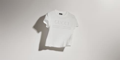 T-shirt in jersey di cotone con dettaglio devoré