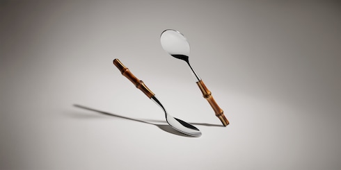 Bamboo dessert spoon, set of two