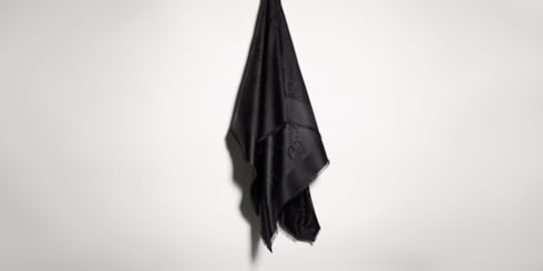 GG jacquard silk wool shawl
