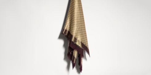 Shiny GG wool jacquard shawl