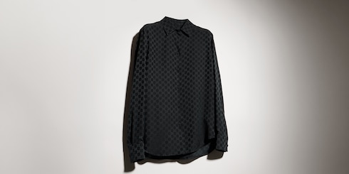 Camisa de crepé de seda con GG