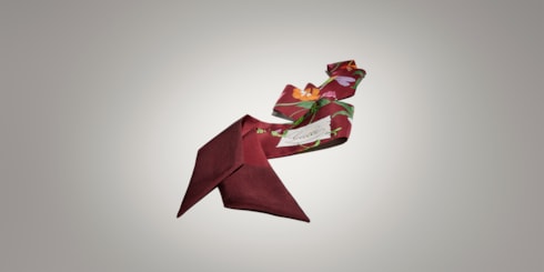 Ruban en twill de soie imprimé