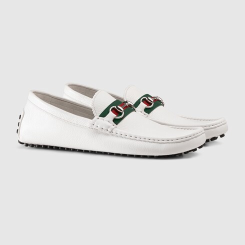 GUCCI Horsebit leather driver with Web