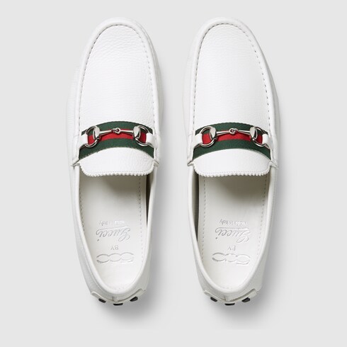 GUCCI Horsebit leather driver with Web