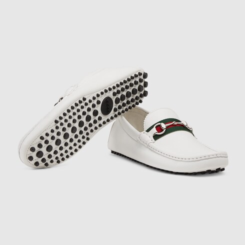 GUCCI Horsebit leather driver with Web