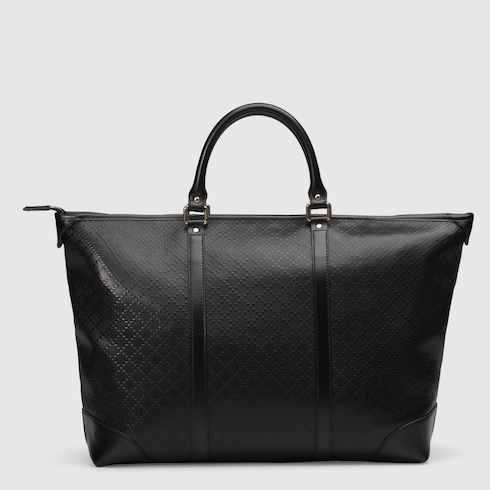 Medium black Diamante leather top handle tote in black Diamante leather GUCCI Australia