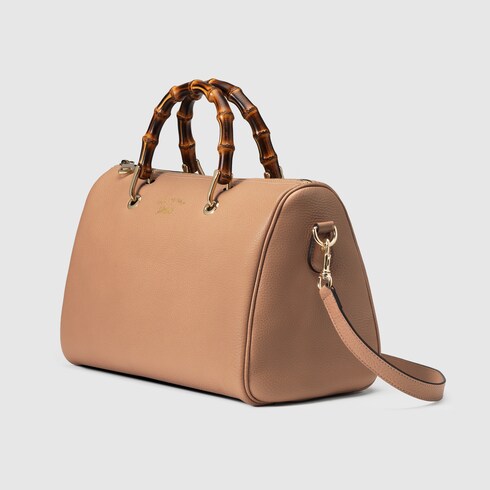 Bamboo Shopper medium tote bag in rose beige leather GUCCI Australia