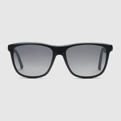 Occhiali da sole sportivi neri in iniezione nera | GUCCI® Italia