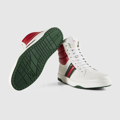 お得セット trainer high-top Men's with GUCCI | leather white in Web ウェア