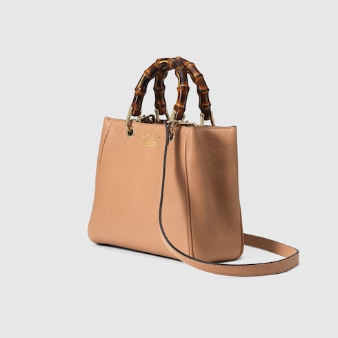 Bamboo Shopper mini top handle bag in rose beige leather GUCCI Australia