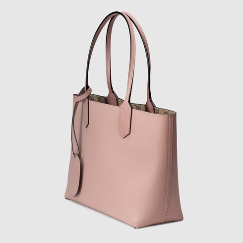 Tote de piel GG reversible en piel cipria oscuro | GUCCI® ES