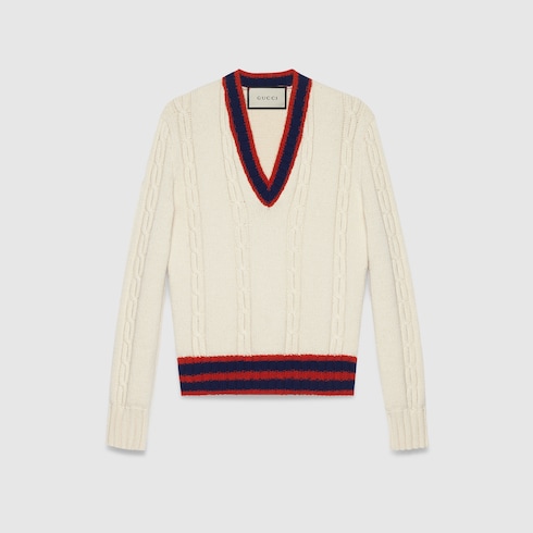 Gucci v neck jumper hotsell