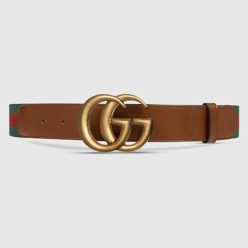 GUCCI WEB BELT WITH DOUBLE G BUCKLE,409416H17WT8623