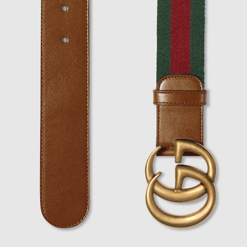 GUCCI WEB BELT WITH DOUBLE G BUCKLE,409416H17WT8623