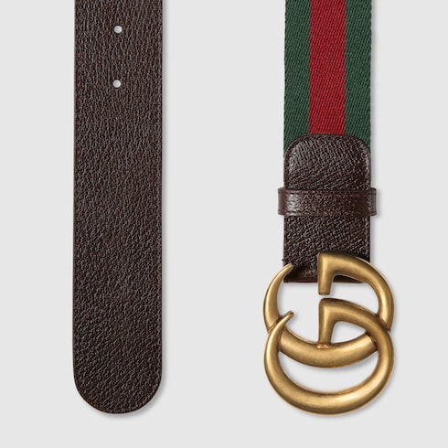 GUCCI WEB BELT WITH DOUBLE G BUCKLE,409416HE2AT8664