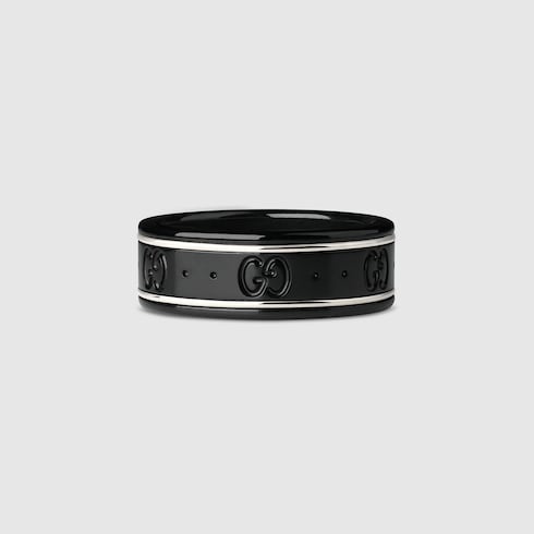 Anillo Icon fino de oro blanco