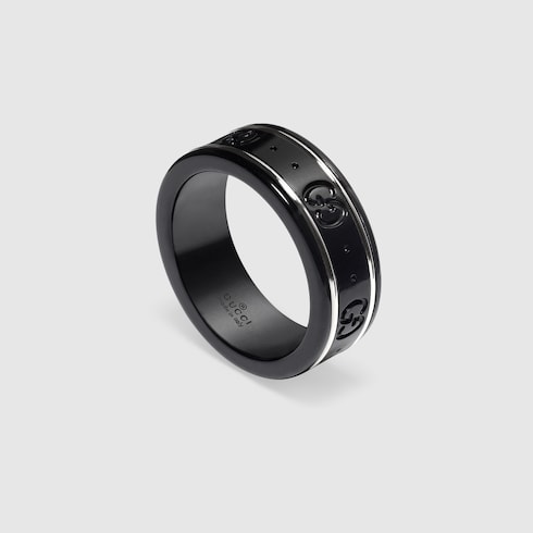Anillo Icon fino de oro blanco