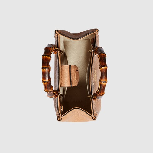 Bamboo Shopper mini top handle bag in rose beige leather GUCCI Australia