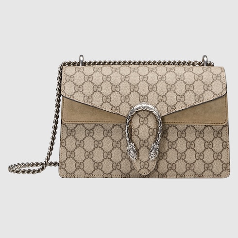 GG Supreme Dionysus Small Shoulder Bag With Beige Detail