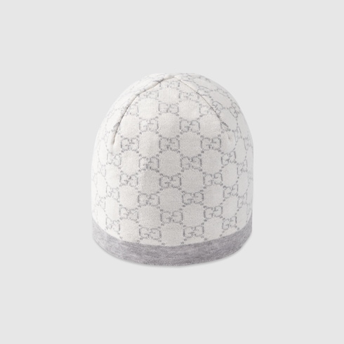 Bonnet pour bébé en laine à motif GG