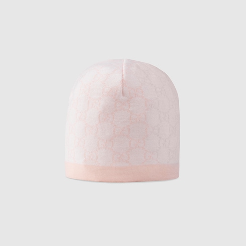 Bonnet pour bébé en laine à motif GG