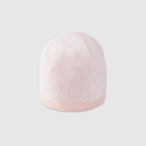 Bonnet pour bébé en laine à motif GG