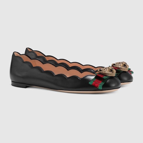 gucci ballet flats with chain