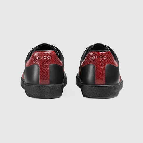 GUCCI MEN'S ACE LEATHER SNEAKER,386750A38D01078