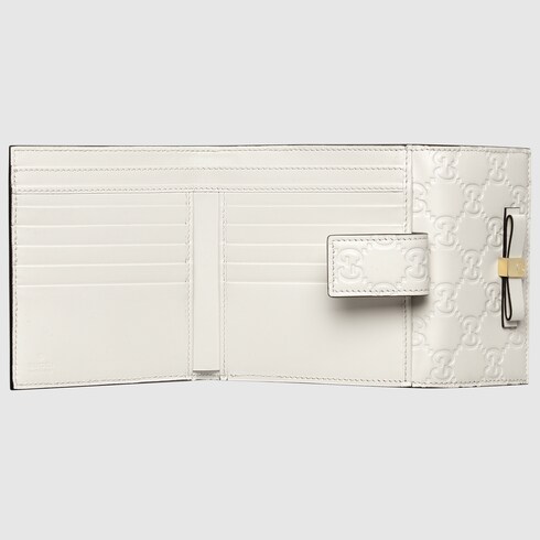 gucci leather wallet with bow