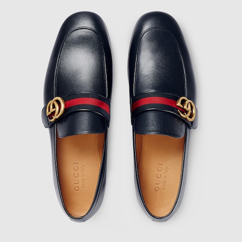 Gucci Men's Leather Loafers Moccasins Quentin In Black