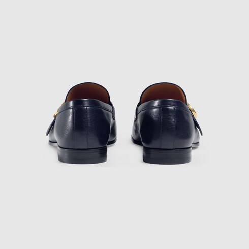 Gucci Men's Leather Loafers Moccasins Quentin In Black